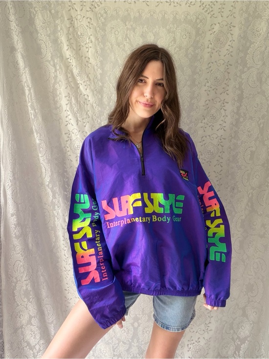 Vintage Other - Vintage 90s Surf Style Interplanetary Body Gear Windbreaker Half Zip Jacket USA